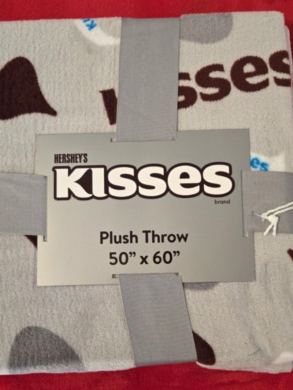 Hershey's Kisses Plush Throw Blanket 50" x 60" New Officially Licensed Grey